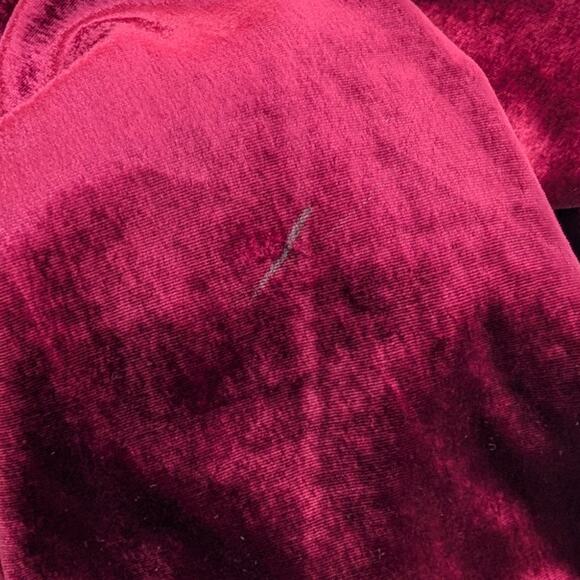 Marchesa Off The Shoulder Floral Appliqued Velvet Gown Burgundy Red Size 10 - Picture 15 of 16